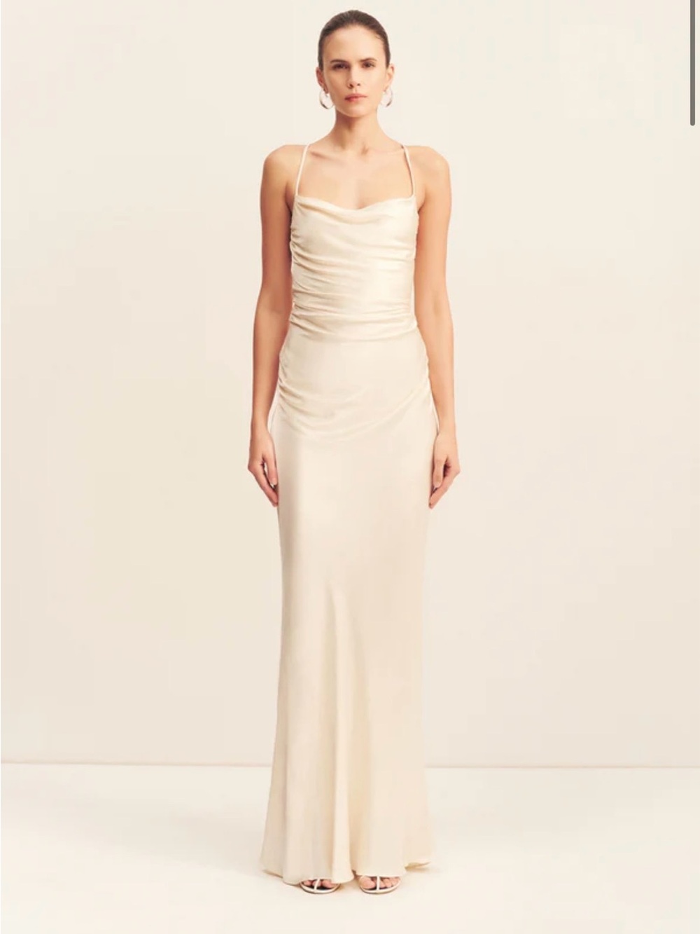 La Lune Lace Back Maxi Dress - Cream